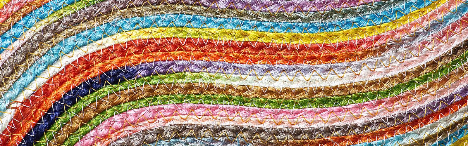 Colorful woven sisal wool rug