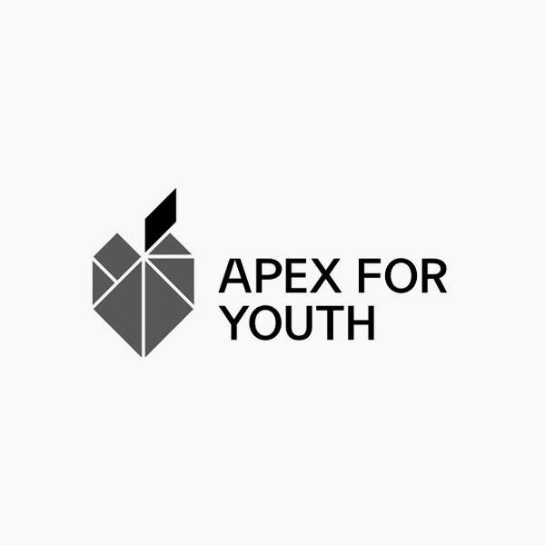 Apex for youth black and white logo