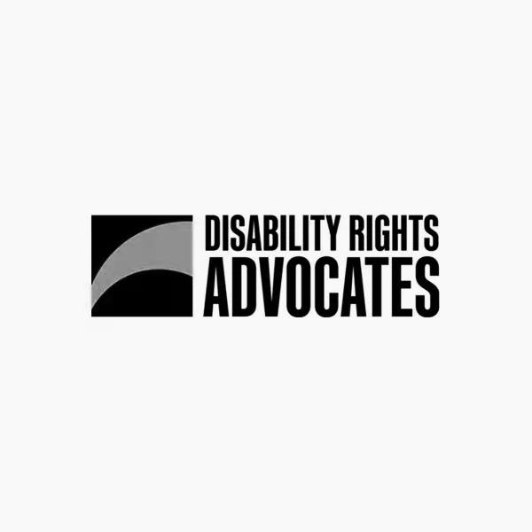 Disability rights advocates black and white logo